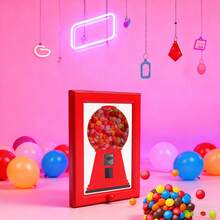 Dispensador de caramelos montado en la pared de color rojo, caja de caramelos con diseño de marco de fotos colgante, dispensador de caramelos, distribución rápida y conveniente de caramelos y frutos secos, también adecuado para rellenar golosinas para mascotas, decoraciones navideñas, regalos navideños - 1PC - Ver 8