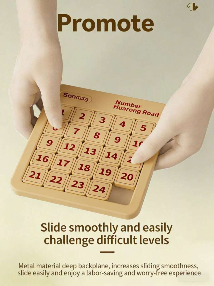 3*3 Number Sliding Puzzle Game, An Educational Game Suitable For Adults, Smooth Sliding Math Board Game, Suitable For Travel And Family Time - Multicolor - View 1