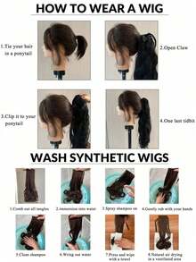 Elegant Claw Clip Ponytail - Short Curly Wavy Look, Synthetic Hair Extensions For Daily Chic, Easy-To Attach Hair Accessory For AlI Occasions - Black-brown - Xem 8