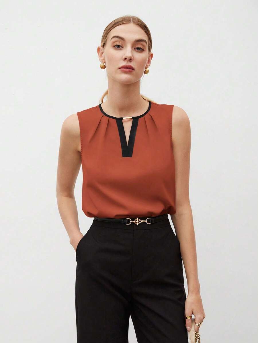 MARILYN MONNA New Elegant And Romantic Women's Blouse With A Chic Urban Style. Versatile For Office Wear, Suitable For Wedding Guests, Parties, Concerts, Brunch, Airport, And Everyday Fashion. Black Off-Shoulder Blouse. - 亮橙色 - 查看 1