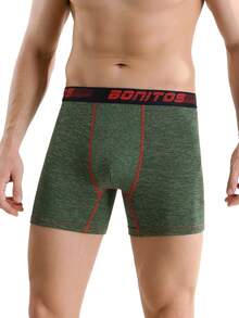 6pcs/Pack Plus Size Men's Letter Print Elastic Waist Boxer Briefs, M-XXXL - Multicolor - View 10