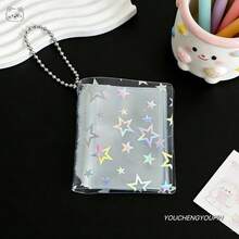 1 pieza Libro de pegatinas mini de 2 pulgadas, pegatinas holográficas transparentes de estrellas, álbum de fotos de identificación, páginas de recambio de pegatinas, adecuado para libro de pegatinas DIY, almacenamiento de fotos de identificación de 2 pulgadas - 2 pulgadas - Ver 8