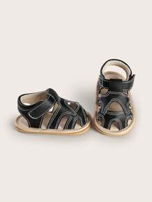 3-6 Months Infant Soft Bottom Breathable Prewalker Shoes, Unisex - Black - View 6