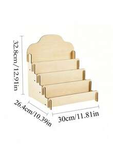 1pc Wooden Book Display Shelf, Desktop Storage Rack, Suitable For Storing Children's Books, Ideal For Kids Room - Multicolor - View 3
