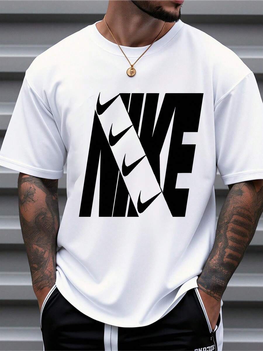 Men's Pure Cotton Oversized Short-Sleeve T-Shirt - Casual Summer Streetwear Basic Tee, Breathable Soft Fabric, Perfect Holiday Gift For Him (Christmas/Birthday/Father's Day), Relaxed Fit Daily Wear Top, Comfortable Everyday T-Shirt For Men, Ideal Present For Boyfriend/Husband/Son,  Casual Wear For Summer Outings, Lightweight Durable Cotton Tee, Must-Have Men's Wardrobe Essential - White - View 1