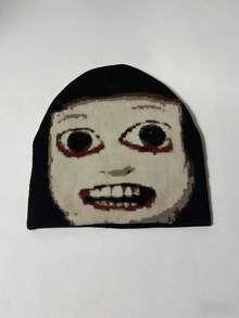 1 pieza Gorro de punto de jacquard de pata de gallo, versátil y casual para usar en la calle, adecuado para primavera, otoño e invierno, unisex, disponible en varios colores, excelente regalo para el Día de San Valentín - Gorro de punto a cuadros con diseño de medio pájaro - Ver 7