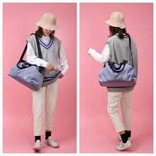 Gym Bags For Women Men,Travel Duffle Bag,Sports Duffle Bag Waterproof With Wet Compartment,Overnight Weekend Travel Bags ,Yoga Bag Portable,Sports Gym Tote Bags Suitable For Activities Such As Fitness, Exercise, Yoga, Short Trips, Etc - 霧霾藍 - 查看 5