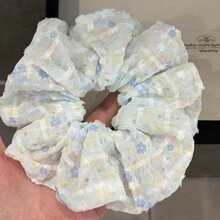 1pc Cute Floral Polyester Hair Scrunchie, Fresh Floral Design, Suitable For All Seasons,Festival,Party - Multicolor - View 11