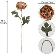 1pc Lifelike Peony Flower, Silk Peony Flower With Stem, DIY Wedding Bouquet, Bridal Shower Decor, Party & Desktop Decoration - Brown - View 3
