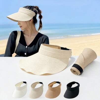 1 chiếc mũ chống nắng mùa hè dành cho nữ, mũ rộng vành thoáng khí, có thể gấp gọn, dễ mang theo, thích hợp cho du lịch nghỉ dưỡng, món quà chống nắng thiết yếu cho Ngày của Mẹ, Ngày của Cha, mùa tốt nghiệp.