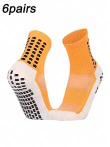 1/6/8/9 pares de calcetines de fútbol para hombres, calcetines cortos/largos gruesos tipo tubo, calcetines tripulación antideslizantes - Multicolor - Ver 22