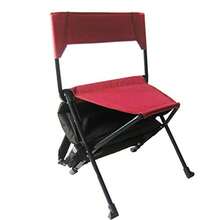 Folding Backpack Camping Chairs - Portable Outdoor Sports Fishing Tripod Chair/Stool with Cooler Bag and Backrest for Traveling/Picnic/Hiking - negro burdeos - Ver 1