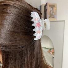 3 piezas/1 pieza Pinzas para el cabello de mujer con diseño de estrella de mar y concha, de gran tamaño y con estampado de serie oceánica colorida, estilo de verano, accesorios para el cabello de playa, pinzas de vacaciones - Multicolor - Ver 14