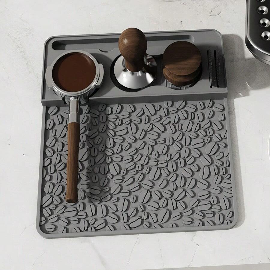 1PC Silicone Espresso Tamping Station Espresso Organizer Station Mat Espresso Station Coffee Tamper Station Multifunctional Coffee Tools Tamper Distributor Portafilter Holder Tamper Station Base