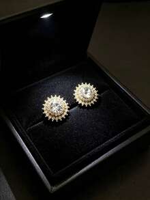 1 Đôi bông tai đính đá pha lê tròn, kiểu dáng cổ điển, đa năng, thời trang mới, thích hợp cho mùa hè. - Nhiều màu - Xem 8