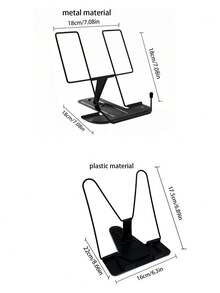 1pc Portable Adjustable Reading Stand, Suitable For Cookbooks, Sheet Music, Laptops On Desktops, With Page Fixing Device - Rectangle - View 5