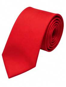 1 Peça Gravata Minimalista de Cor Sólida Versátil para Homens, Traje Formal de Negócios para Festas e Eventos, Acessórios, Festival, Presentes, Presente de Formatura, Acessórios - Multicolorido - Visão 6