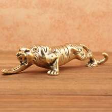 Tượng hổ dữ bằng đồng thau, đồ trang trí để bàn bằng đồng thau. - Một con hổ oai phong - Xem 4