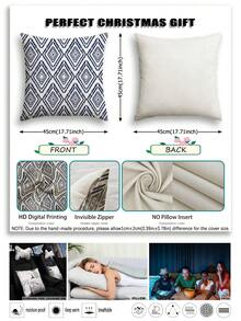 Bộ 4 vỏ gối phong cách Bohemian cổ điển, họa tiết hình học, thiết kế tối giản sang trọng, siêu mềm mại thoải mái, khóa kéo ẩn, có thể giặt máy, vỏ gối trang trí nhà cửa cho ghế sofa, phòng khách, phòng ngủ, không kèm ruột gối. - Xanh nước biển - Xem 5