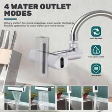 4-In-1 Faucet Adapter | Anti-Splash, Waterfall Flow, Rotatable Aerator, Extended Faucet Head Adapter, Universal Kitchen Faucet Extender - Silver - View 2