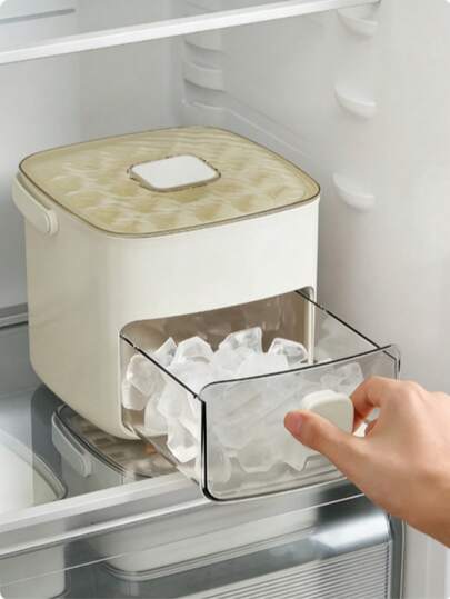 1pc 48-Cavity Double-Layer Tray With Easy-Press Sealed Lid, Silicone Release Tray Plastic; Portable Dust-Proof Ice Storage, Suitable For Homemade Frozen Snacks, Beverages, Cocktails, Kitchen Essential, Summer Must-Have, Practical Gift