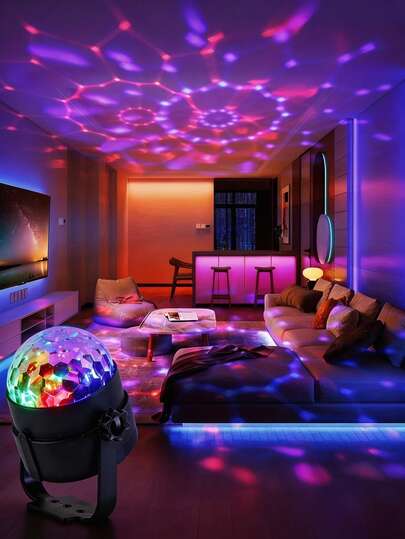Đèn cầu disco RGB điều khiển bằng giọng nói, tạo không khí sôi động cho bữa tiệc - 7 chế độ với điều khiển từ xa, thích hợp cho tiệc trong nhà, quán bar, karaoke, trang trí phòng khách, Halloween, Giáng sinh, đám cưới, trang trí tường và để bàn.