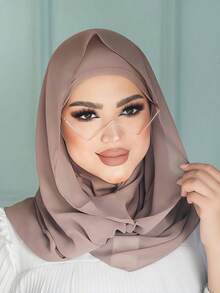1 Stück Damen Einfarbiger minimalistischer vielseitiger Instant-Hijab, Pullover-Stil Hijab für schnelles und einfaches Tragen, einfarbig minimalistisch, lässig, elegant, klassisch, vielseitig, mit eingebauter Chiffon-Schal-Fütterung, weicher Chiffon-Stoff, atmungsaktives Material, geeignet für den täglichen Gebrauch, Strand, Urlaub, Reiseessentiell, Urlaub - Verschiedenfarbig - Übersicht 8