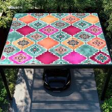 1pc Vibrant Bohemian Waterproof Outdoor Canopy - Polyester, Includes Ropes For Garden, Patio, Beach Sunshade, Beach Cabana | Lively Design - A - View 8