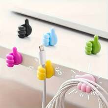 15-Pack Cartoon Hand-Shaped Adhesive Cable Clips, Charging Cable Organizer, Phone And Data Cable Management Hooks, Multi-Functional Cable Fixers, Home Storage And Organization, Non-Electric Cable Organizer Accessories, No Batteries Required - 15 Random Colors - View 8