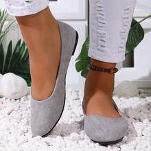 Zapatos de unicolor elegantes, adecuados para el uso en la oficina en todas las estaciones - Gris - Ver 2
