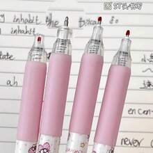 1 caja de bolígrafos de botón de pared con diseño de oso y flor, estilo INS, bolígrafo neutro de alta calidad, de secado rápido y suave, para estudiantes - Conjuntos - Ver 4