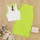 Blanco y verde fluorescente