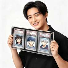 Black Thick Acrylic Grading Card Display Stand PSA Anime Collectible Card Photo Frame Card Storage Display Holder, Card Area Size 83mm*137mm - Black - View 5