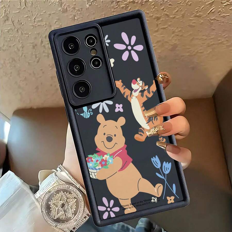 MINISO Disney Winnie The Pooh Phone Case, For Samsung S26 Ultra/S26 Edge/S26 Plus/S26/S25 Ultra/S25 Plus/S25/S25FE/S25Edge/S24Ultra/S24Plus/S24/S24FE/S23FE/S23Ultra/S23Plus/S23/S22Ultra/S22Plus/S22/S21Ultra/S21Plus/S21/A15/A16/A17//A23/A24/A25/A26/A33/A34/A35/A36/A52/A53/A54/A55/A56/A71/A72/A73/Stocking Stuffers The Girlfriend - Black - View 1