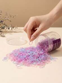 500pcs Colorful Disposable Hair Ties, Suitable For Girls' Daily Hair Accessories - Multicolor - View 5