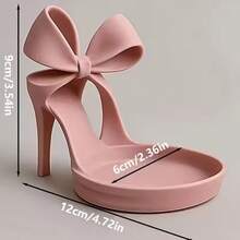 2/1pcs High Heel Shoe And Jewelry Rack | Elegant Bow-Shaped Ring Holder And Display Tray, Pink Desktop Storage Box, Shoe Display Rack, Jewelry Storage, Decorative Tray, Elegant Design, Plastic Material - Multicolor - View 4