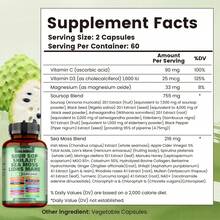 Buporai 24-In-1 Sour Sop, Shilajit, Sea Moss & Lions Mane Supplement, 120 Capsules, With Ashwagandha, Turmeric, Collagen, Black Seed Oil, For Immune, Energy & Overall Wellness - 3瓶,每瓶120顆膠囊 - 查看 9