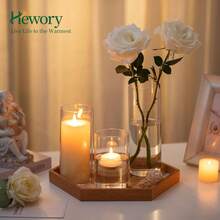 Set Of 24 Hewory Glass Cylinder Vases, Tall Glass Flower Vase, Candle Holder Floating Pillar Candles, Flower Vase Wedding Centerpieces, 15/20/25cm - 免費 - 6 件 - 查看 5