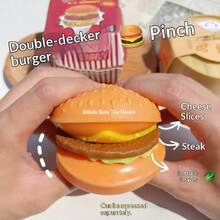 1pc 2026 New Arrival Creative Realistic Disassemble Hamburger Squeeze Toy, Stress Relief Fidget Toy, Perfect Gift - Multicolor - View 3