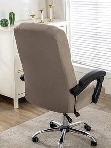 1 chiếc bọc ghế bằng lụa băng dệt jacquard dày dặn, bọc ghế văn phòng/nhà, bọc ghế xoay có thể tháo rời, bọc ghế giám đốc lưng cao. - Màu Khaki - Xem 5