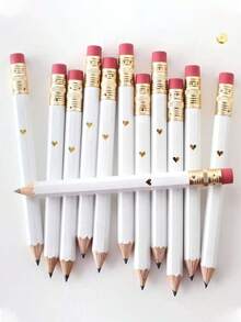 20支预削尖铅笔带橡皮擦，适用于婴儿派对游戏、性别揭晓派对、婴儿用品、婴儿礼物、婚礼 - 白色 - 查看 7