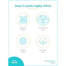 Simple Joys by  Paquete de 2 Camisas de Rugby de Manga Larga a Rayas Conjunto de Playera Niños - 2 años - Ver 4