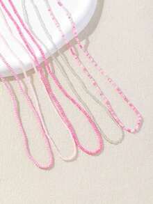 5 Piece Boho Style Beach Waist Chain For Women - Pink - View 2