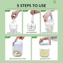 1 Electric Mini Garlic Chopper, 100ML Food Chopper Garlic Mincer USB, Vegetable Chopper, Onion Chopper, Portable Small Food Processor For Garlic, Ginger, Chili, Vegetables, Chop, Mince, & Blend In Seconds-Your Kitchen's New Best Friend - Màu Mù tạt vàng - Xem 10
