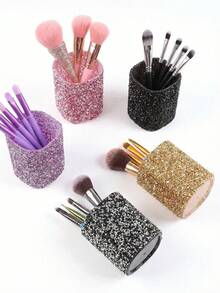 Soporte para bolígrafo de arte de uñas con fragmentos de diamante, almacenamiento de herramientas de belleza de alta gama de gran capacidad, organizador multifuncional de brochas de maquillaje para tocador - Multicolor - Ver 5