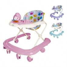 Andadera Musical Plegable para Bebé, Juguete Educativo e Interactivo, Diseño   y Estable, Estimula el Desarrollo y Aprendizaje, Fácil de Transportar y Guardar - Rosa - Ver 2