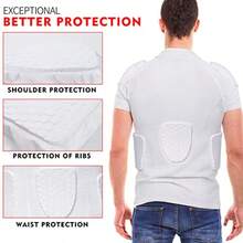 Eicolorte - almohadillas para orejas acolchadas para hombre protector de canalé en el pecho equipo de protección acolchado - Blanco - Ver 4
