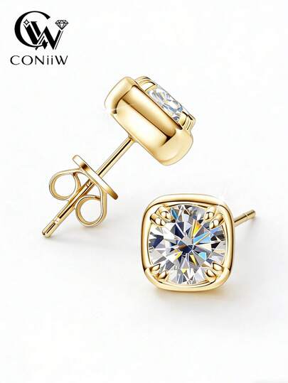 ConiiW Đôi bông tai bạc 925 với hai viên đá Moissanite 1 carat, mang phong cách cổ điển, đơn giản, giản dị, thanh lịch và đa năng. Đôi bông tai trang sức cao cấp dành cho nữ này phù hợp để đeo hàng ngày, trong các đám cưới, tiệc chiêu đãi và các buổi liên hoan. Chúng cũng là món quà hoàn hảo cho Ngày của Mẹ, Ngày của Cha, Lễ Phục Sinh và các dịp kỷ niệm.