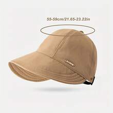 Women's Lightweight Foldable Hat - Adjustable Wide Brim Hat, Face, Suitable 10+ Scenarios, Versatile And Stylish Spring And Summer (Beige/Black/Khaki/Brown), Daily Accessory, Breathable Fabric - 米色 - 查看 3