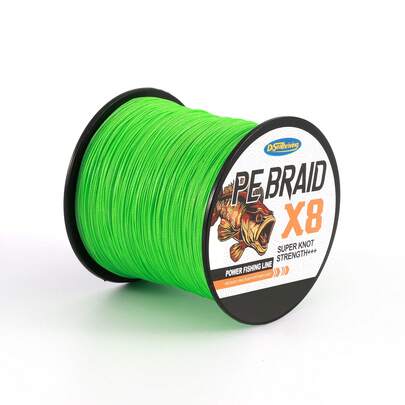 Línea de pesca trenzada de alta calidad de 8 hebras - alta resistencia, resistente a la abrasión, duradera - disponible en longitudes de 100 m, 300 m y 500 m, larga distancia de lanzamiento 10-60 Lbs